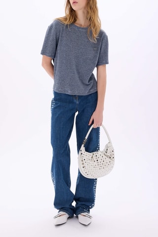 T-shirt en coton biologique -Bleu marine