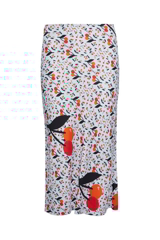 Jupe midi en soie - Bleu clair et orange