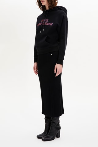 Jupe portefeuille en laine - Noir et bleu