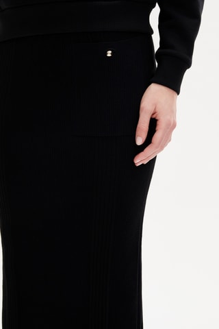 Jupe portefeuille en laine - Noir et bleu