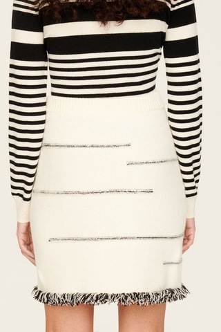 Minijupe en laine et cachemire - Ecru