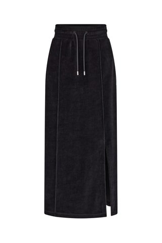 Jupe droite en velours - Noir