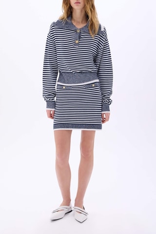 Jupe droite - Blanc et bleu marine