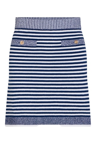 Jupe droite - Blanc et bleu marine