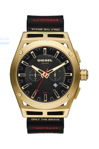 Relógio de quartzo em silicone Cronógrafo - Preto e dourado