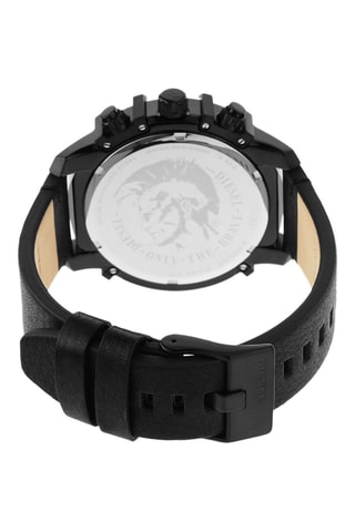 Relógio de quartzo em couro - Cronógrafo - Preto e vermelho