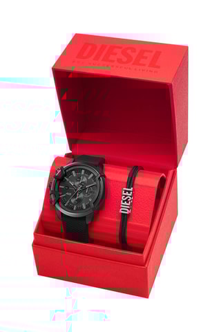 Coffret relógio de quartzo de silicone e pulseira - Cronógrafo