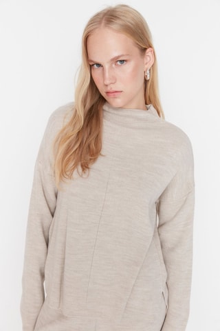 Jersey y pantalón wide leg - Beige