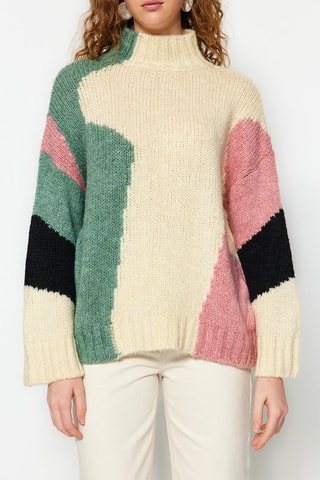 Jersey - Beige y verde agua