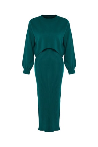 Jersey y vestido de tubo regular fit - Verde