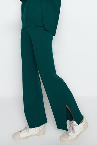 Jersey y pantalón wide leg - Verde esmeralda