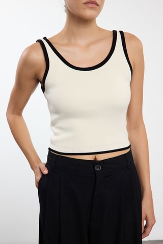 Cárdigan y camiseta de tirantes - Blanco