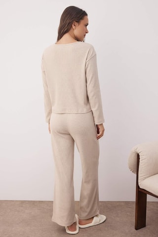 Top y pantalón relaxed - Beige