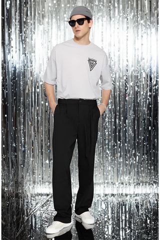 Pantalón recto - Negro