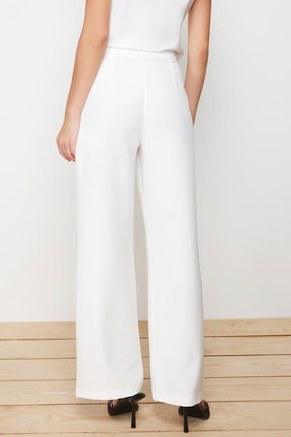 Pantalón wide leg de tiro alto - Crudo