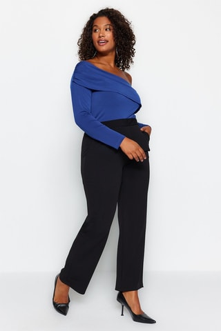 Pantalón recto de tiro alto - Negro