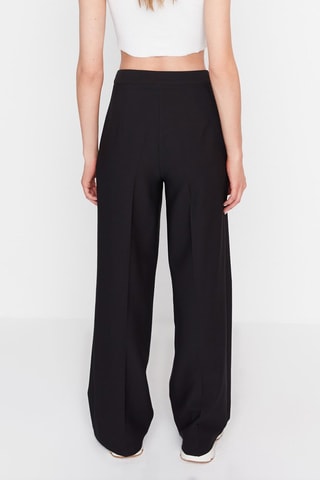 Pantalón wide leg de tiro alto - Negro