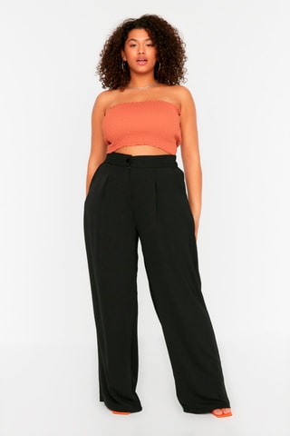 Pantalón palazzo de tiro alto - Negro