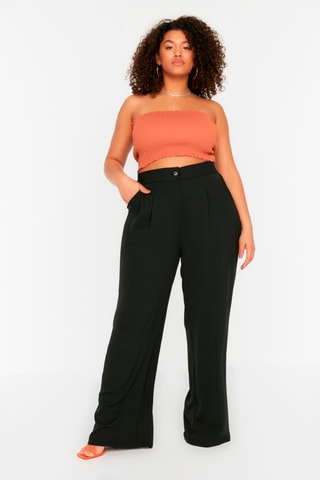 Pantalón palazzo de tiro alto - Negro