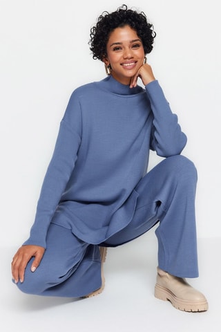 Pantalón wide leg y túnica - Azul