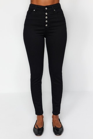 Vaquero skinny fit de tiro alto - Negro