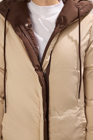 Abrigo reversible regular fit con capucha - Marrón