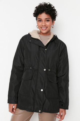 Parka con capucha - Negro