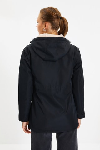 Parka con capucha - Negro