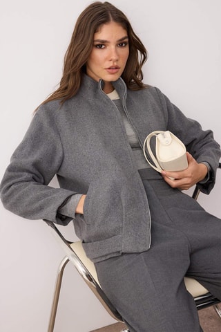 Chaqueta regular fit - Gris oscuro jaspeado