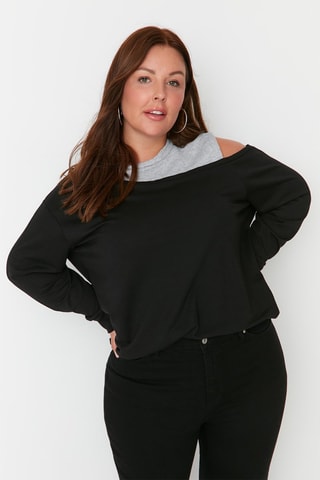 Top efecto doble prenda - Negro