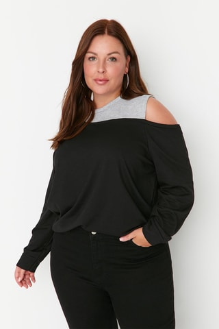 Top efecto doble prenda - Negro
