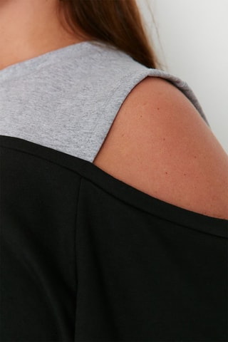 Top efecto doble prenda - Negro