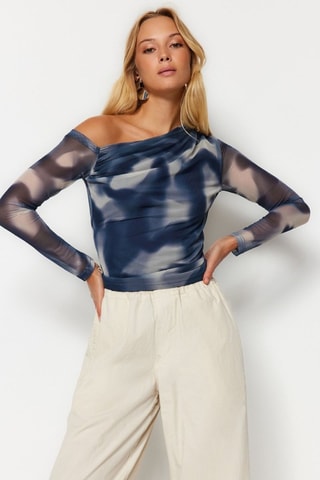 Top tie-dye - Azul petróleo