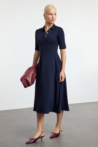 Vestido evasé - Azul marino