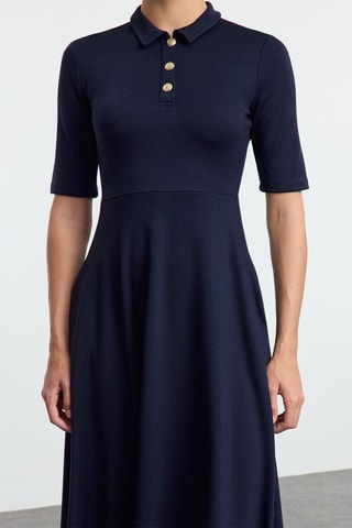 Vestido evasé - Azul marino