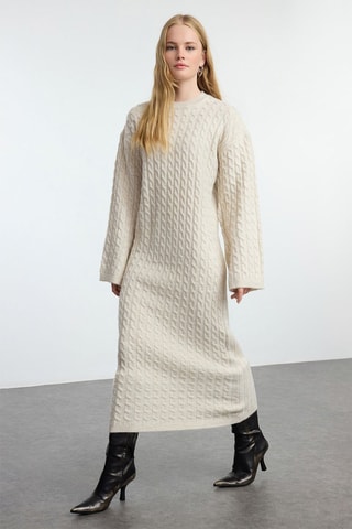 Vestido jersey - Beige