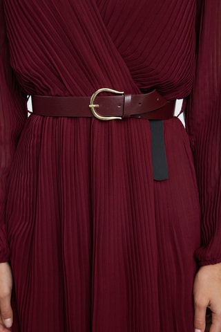 Vestido plisado - Burdeos
