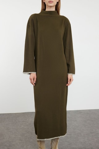 Vestido largo relaxed fit - Caqui