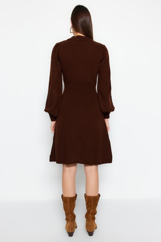 Vestido jersey - Marrón