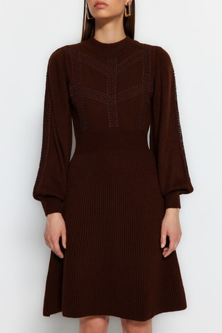 Vestido jersey - Marrón