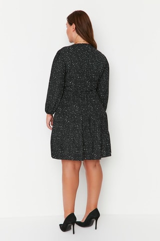 Vestido evasé - Negro y blanco