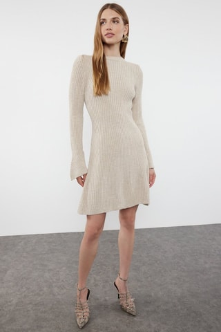 Vestido jersey - Beige