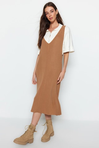 Vestido midi - Beige