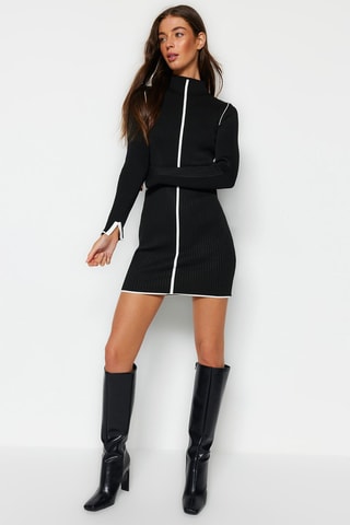 Vestido jersey - Negro