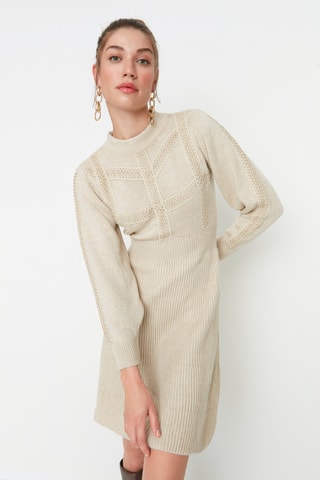 Vestido jersey - Beige
