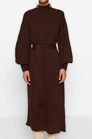 Vestido jersey - Marrón