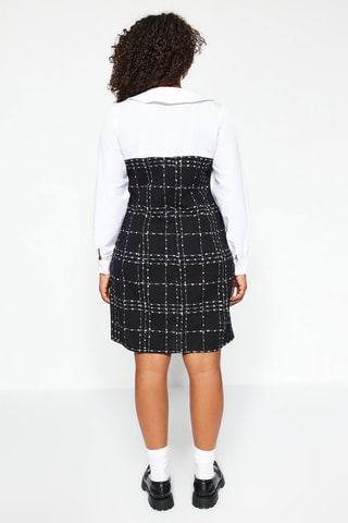 Vestido efecto doble prenda - Negro