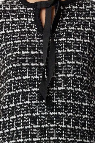 Vestido recto de tweed - Negro