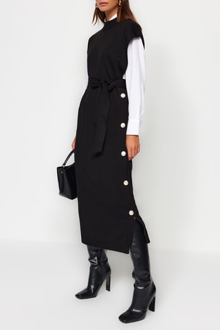 Vestido jersey regular fit - Negro