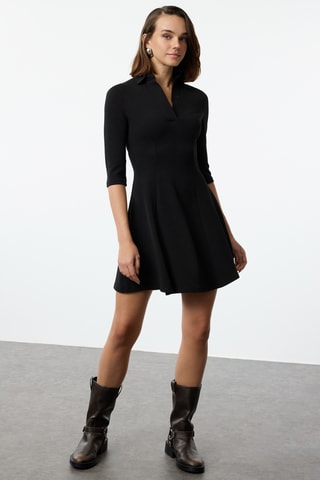 Vestido evasé - Negro